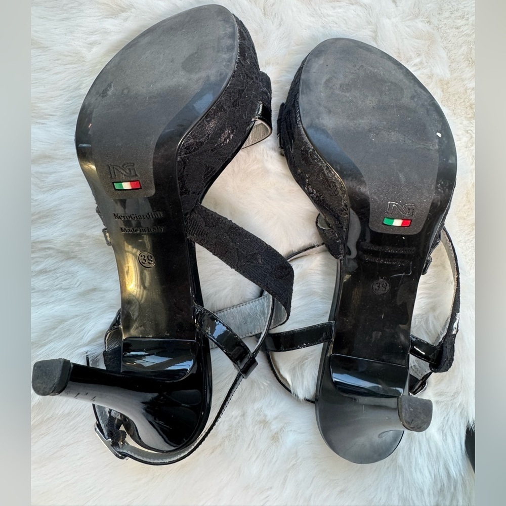 NeroGiardini Platform Heels Lace Sandals - Picture 9 of 10